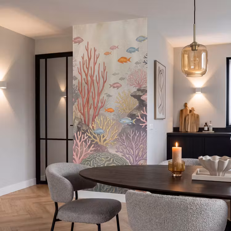 Vis - Koraalrif - Onderwaterwereld - Illustratie Behang Vlies klein -sfeer3