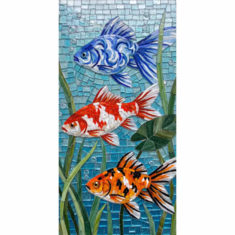 Vis - Mozaïek - Onderwater - Kleurrijk - Dieren Behang Vlies klein -3d_website
