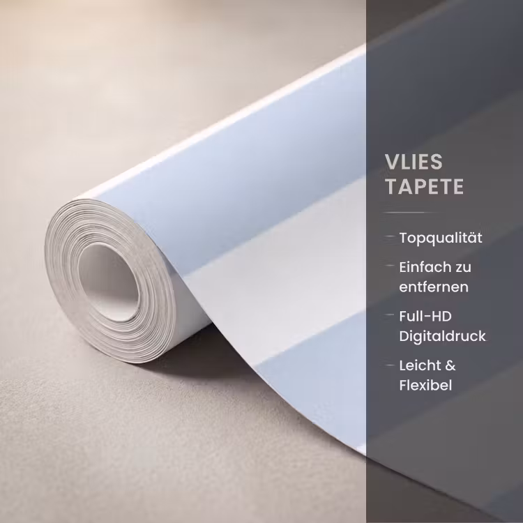 Vis - Oceaan - Illustratie - Blauw - Strepen Behang Vlies klein -USP_closeupDE