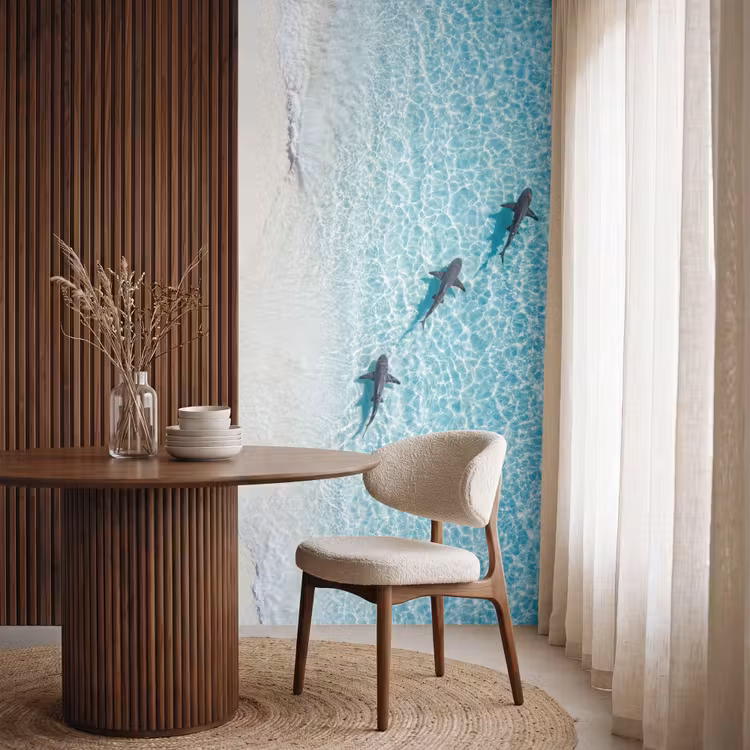 Vis - Oceaan - Strand - Turquoise - Natuur Behang Vlies klein -sfeer1