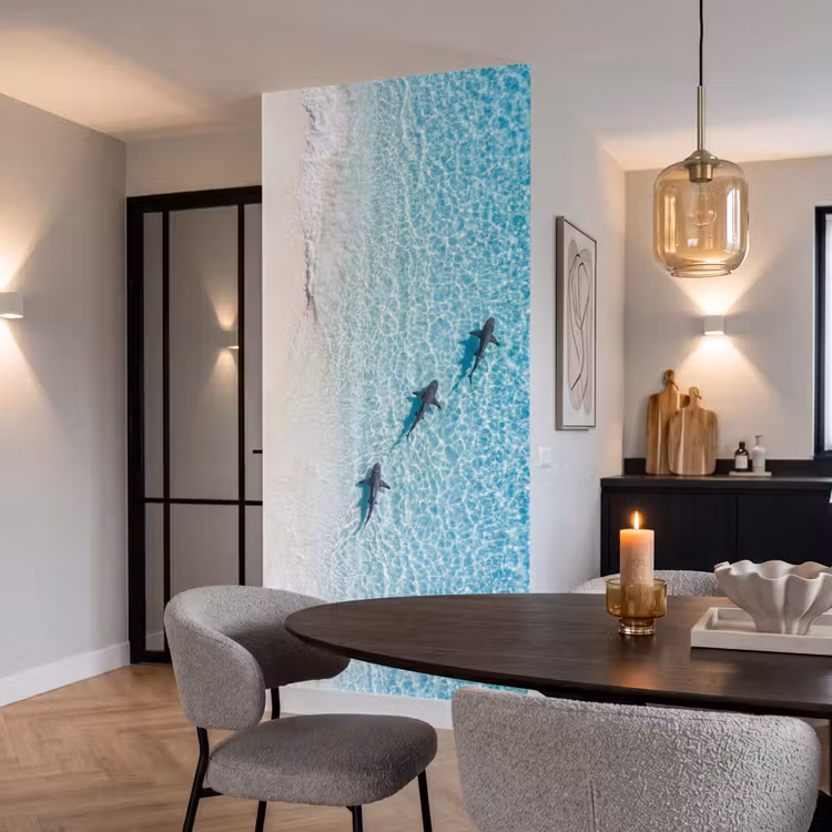 Vis - Oceaan - Strand - Turquoise - Natuur Behang Vlies klein -sfeer3