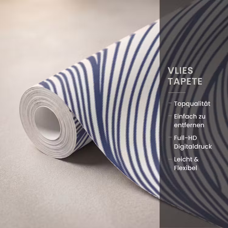 Vis - Oceaan - Lijntekening - Blauw - Dieren Behang Vlies klein -USP_closeupDE
