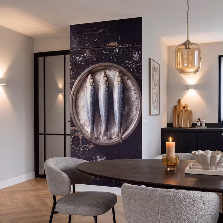 Tapete - Fisch – Salz – Essen - Vis - Zout - Eten Behang Vlies klein
