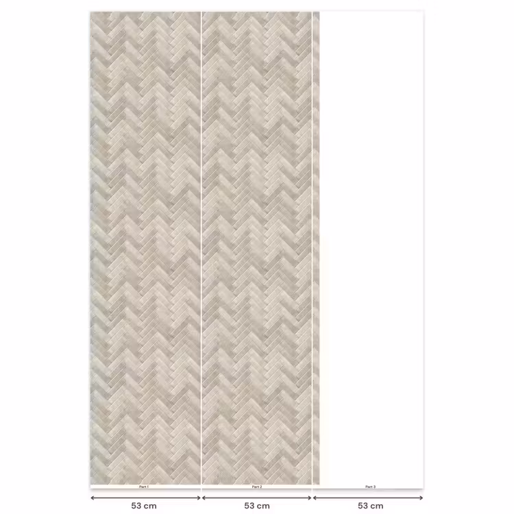 Visgraat - Wandtegel - Beige Behang Vlies klein 1076 -USP_banen
