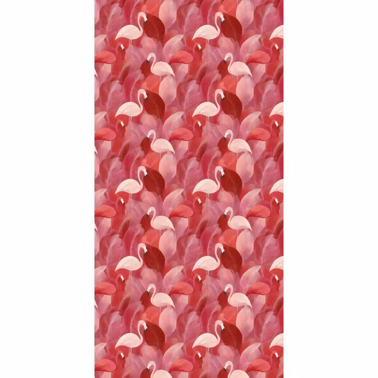 Flamingo - Botanisch - Elegant - Roze - Rood Behang Vlies klein 1076 -3d_website