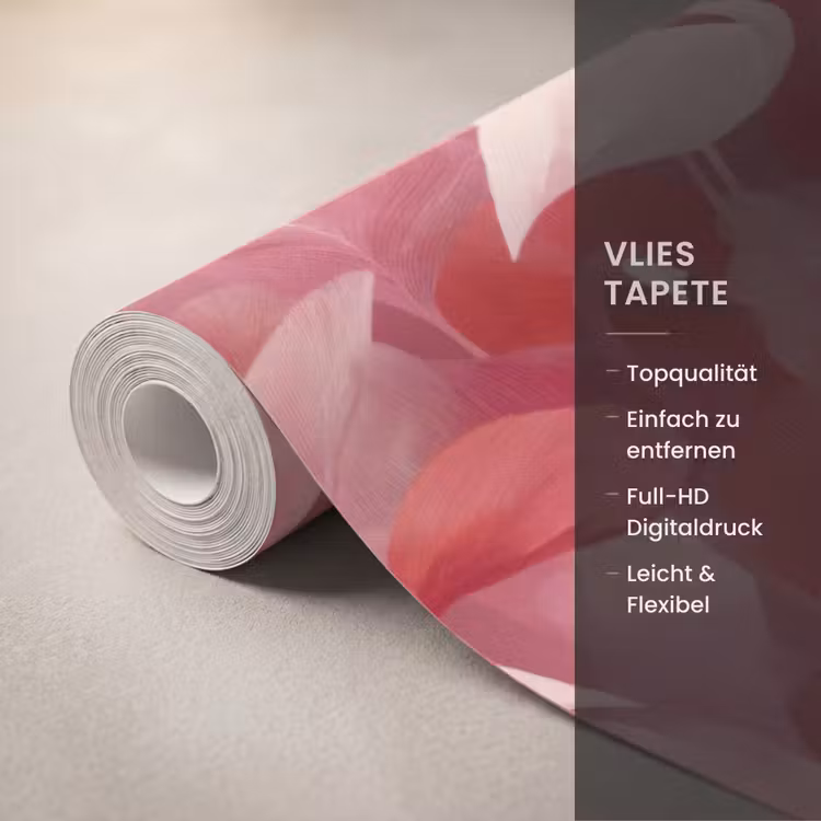 Flamingo - Botanisch - Elegant - Roze - Rood Behang Vlies klein 1076 -USP_closeupDE