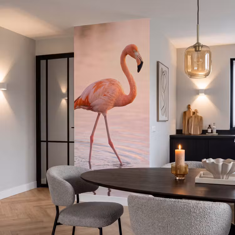 Flamingo - Water - Roze Behang Vlies klein -sfeer3