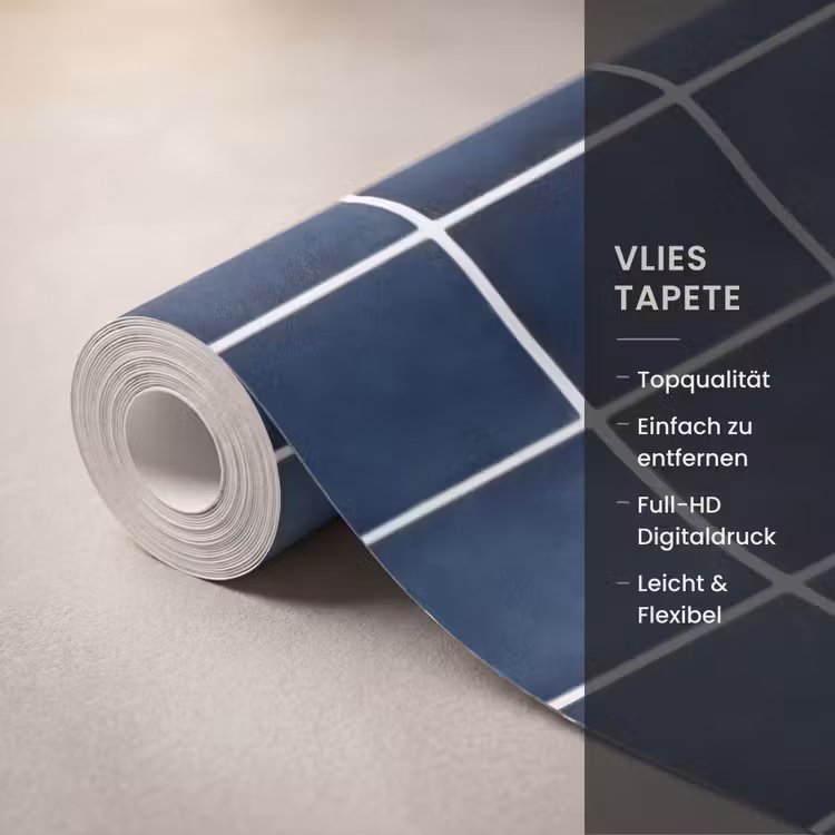 Tegel - Modern - Blauw Behang Vlies klein 1076 -USP_closeupDE