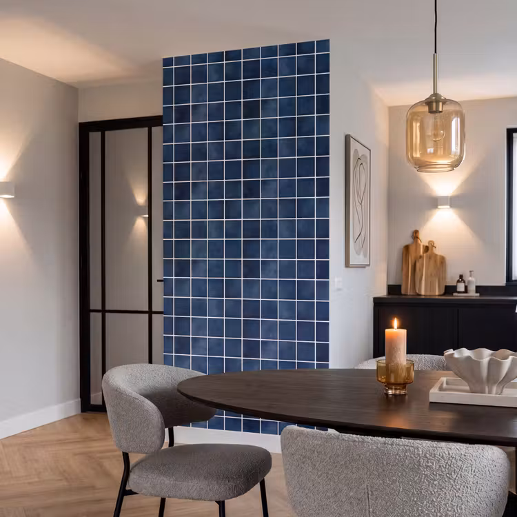 Tegel - Modern - Blauw Behang Vlies klein 1076 -sfeer3