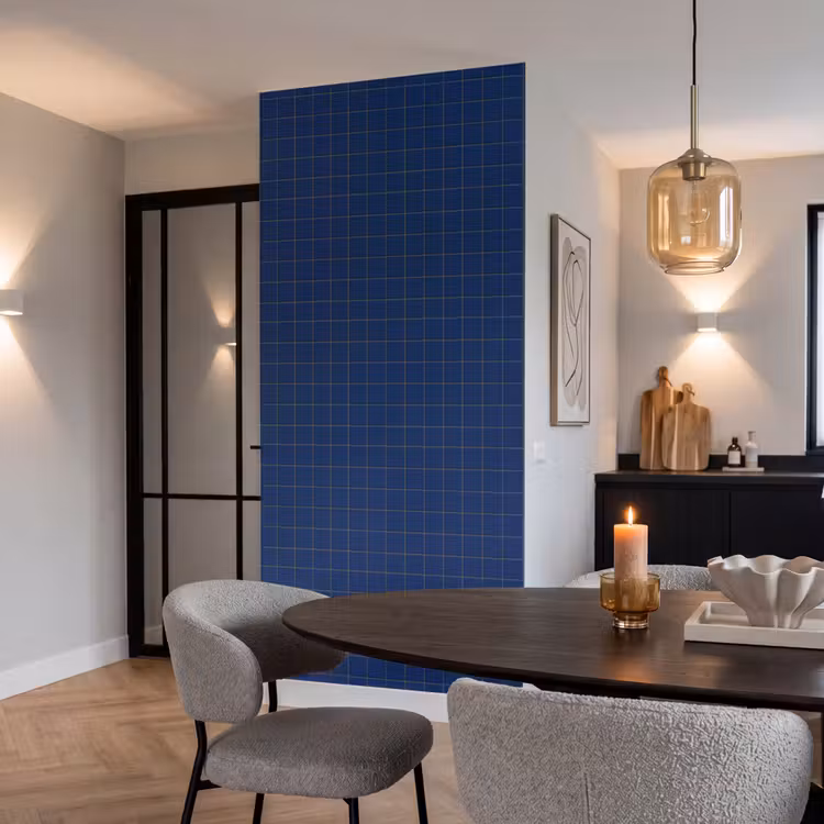 Tegel - Patroon - Blauw Behang Vlies klein 1076 -sfeer3