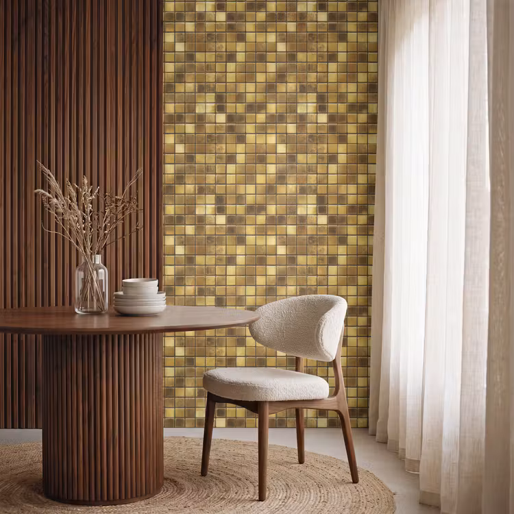 Tapete - Fliesen – Mosaik – Luxus – Warmes Gold - Tegels - Mozaïek - Luxe - Warm Goud Behang Vlies klein 1076