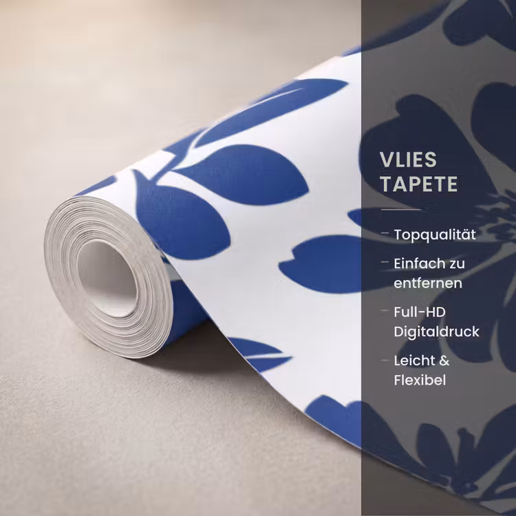 Floraal - Modern - Blauw Behang Vlies klein 1076 -USP_closeupDE