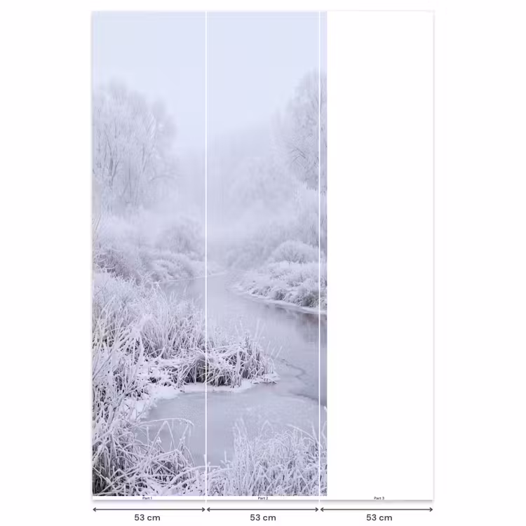 Rivier - Sneeuw - Bos - Winter - Schilderachtig Behang Vlies klein -USP_banen