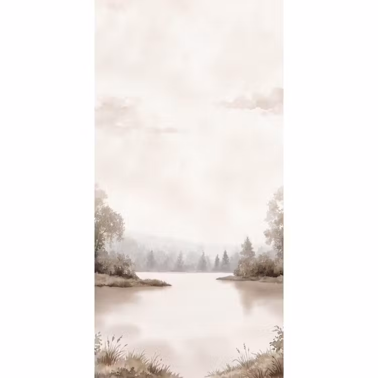 Rivierlandschap - Minimalistisch - Aardetinten Behang Vlies klein -3d_website