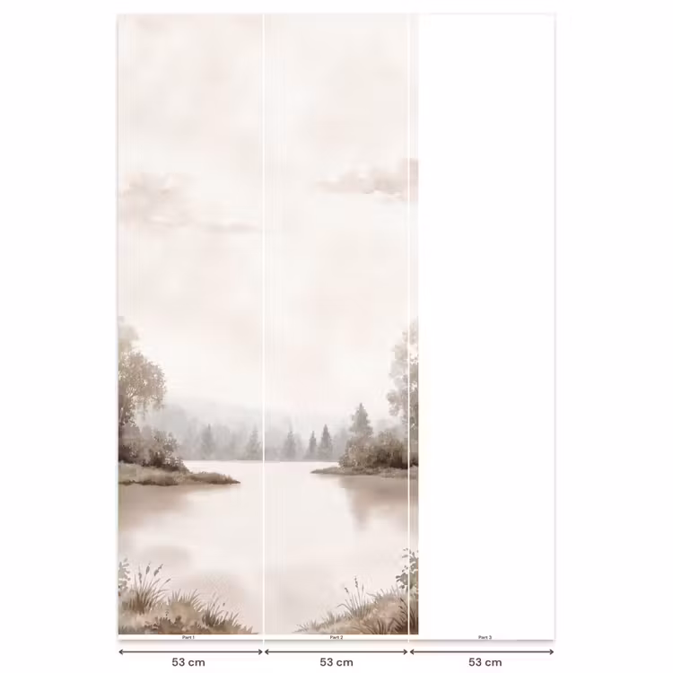 Rivierlandschap - Minimalistisch - Aardetinten Behang Vlies klein -USP_banen