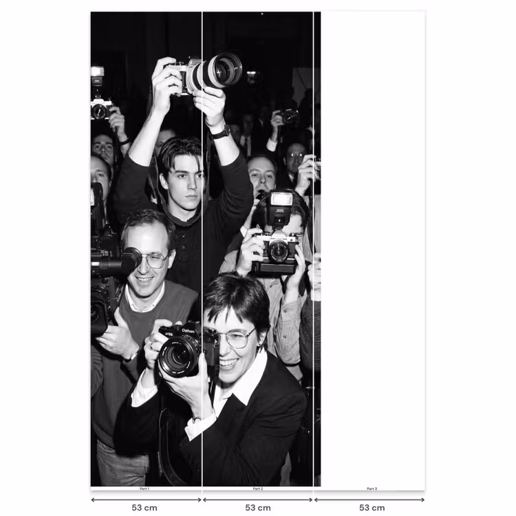 Fotografen - Menigte - Flitsers - Journalistiek Behang Vlies klein -USP_banen