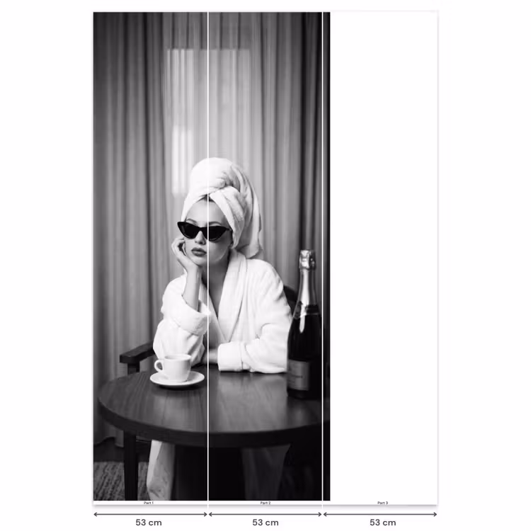 Vrouw - Bubbels - Zwart - Wit Behang Vlies klein -USP_banen