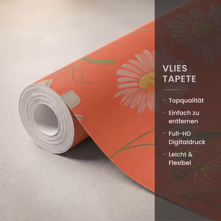 Vrouw - Kleurrijk - Dierenprint - Bloemen Behang Vlies klein -USP_closeupDE