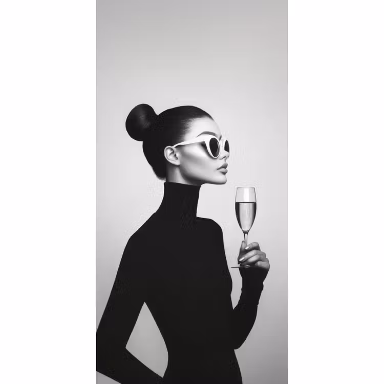 Vrouw - Champagne - Modern Behang Vlies klein -3d_website