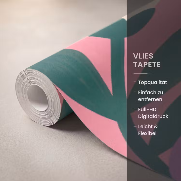 Vrouw - Cocktail - Bloemen - Modern - Roze Behang Vlies klein -USP_closeupDE