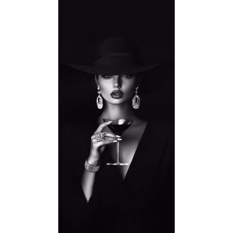 Vrouw - Cocktail - Chic Behang Vlies klein -3d_website
