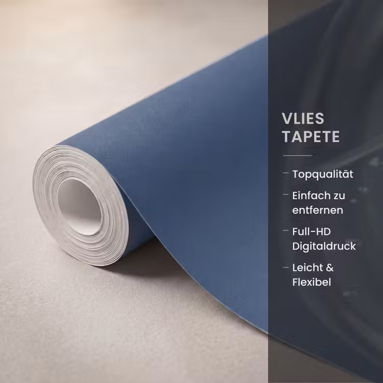 Vrouw - Goudvis - Hoofd - Abstract - Blauw Behang Vlies klein -USP_closeupDE