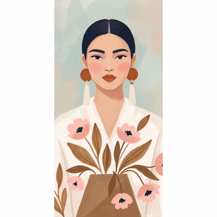 Vrouw - Kimono - Pastel Behang Vlies klein -3d_website