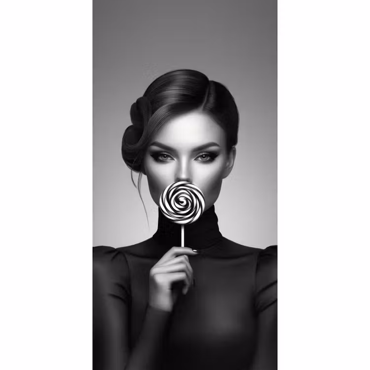 Vrouw - Lolly - Zwart Behang Vlies klein -3d_website