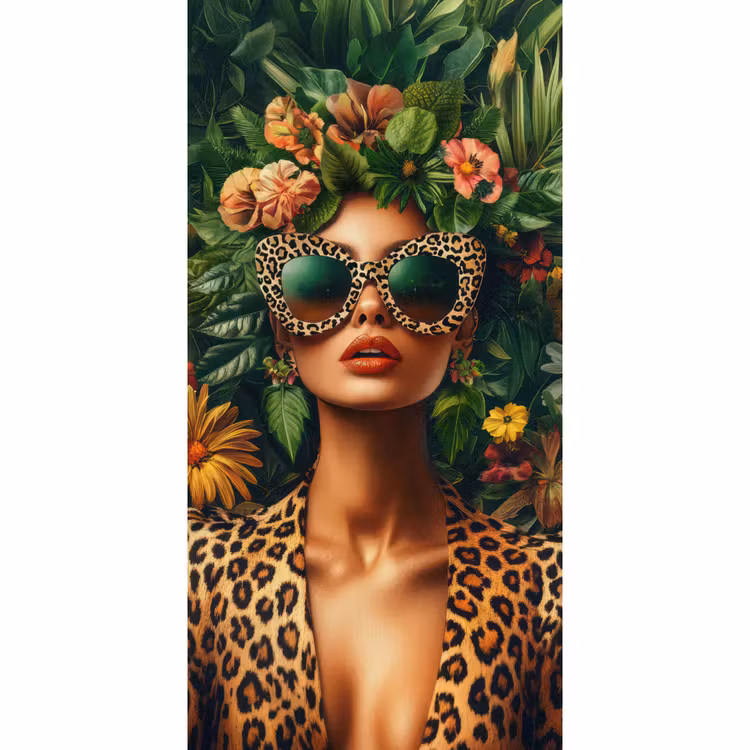 Vrouw - Panterprint - Jungle - Natuur - Luxe Behang Vlies klein -3d_website
