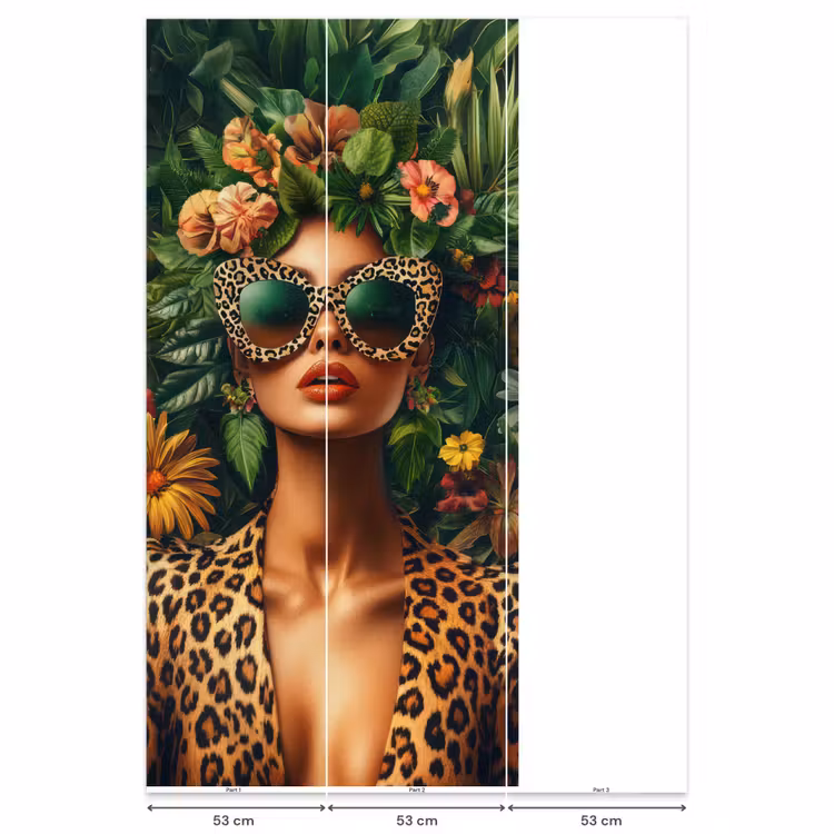 Vrouw - Panterprint - Jungle - Natuur - Luxe Behang Vlies klein -USP_banen