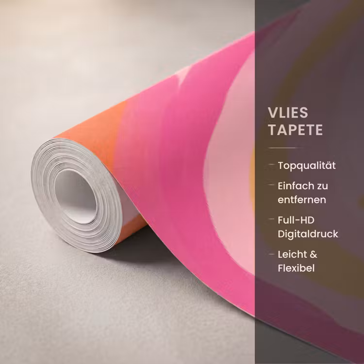 Vrouw - Portret - Abstract - Kleurrijk - Roze Behang Vlies klein -USP_closeupDE