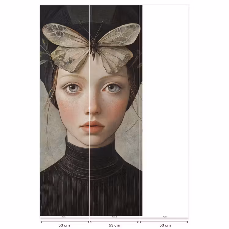Woman - Butterfly - Art - Classic - Muted Behang Vlies klein -USP_banen