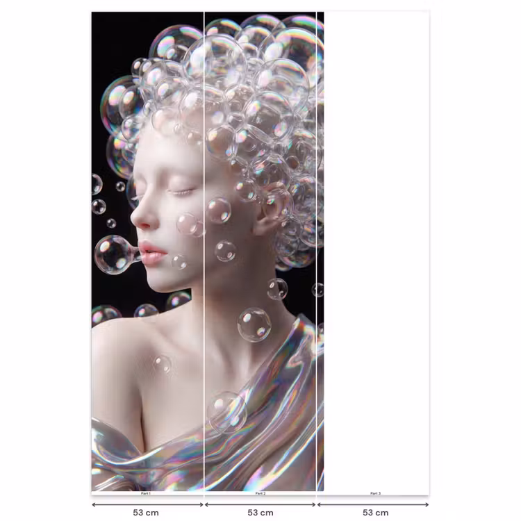 Vrouw - Bellen - Abstract - Kleurrijk Behang Vlies klein -USP_banen