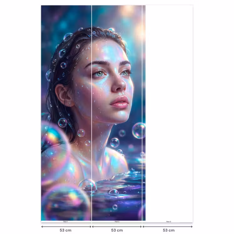 Vrouw - Water - Portret - Kleurrijk - Modern Behang Vlies klein -USP_banen