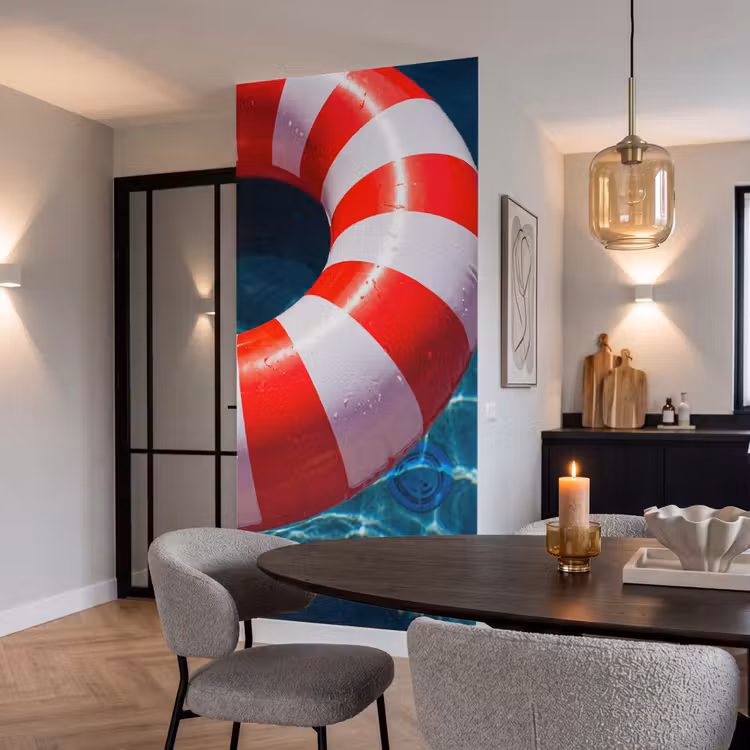 Recreatie - Water - Zomer - Rood - Wit Behang Vlies klein -sfeer3