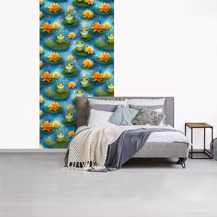 Kikker - Lelies - Groen fotobehang vinyl groot 64 -slaapkamer