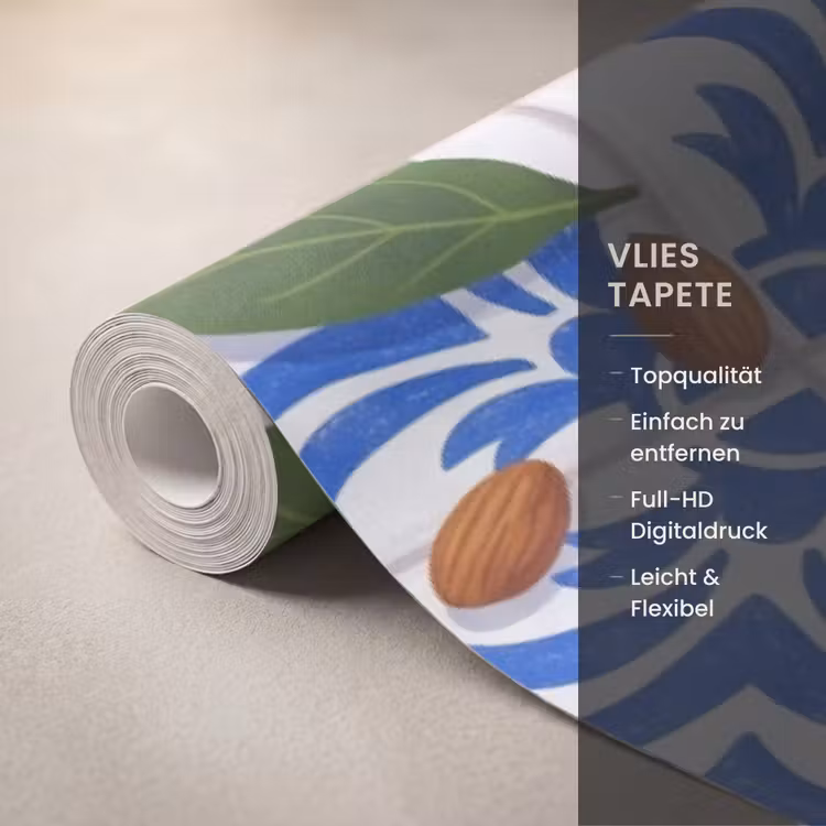 Tapete - Frühstück – Gebäck – Essen - Ontbijt - Gebak - Eten Behang Vlies klein