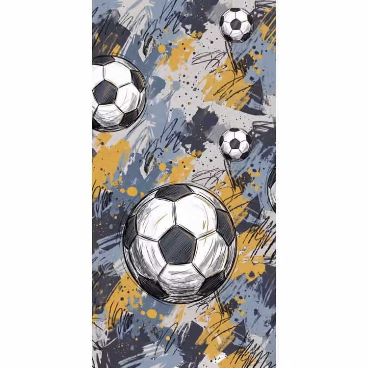 Voetbal - Abstract - Sport - Kleurrijk Behang Vlies klein -3d_website