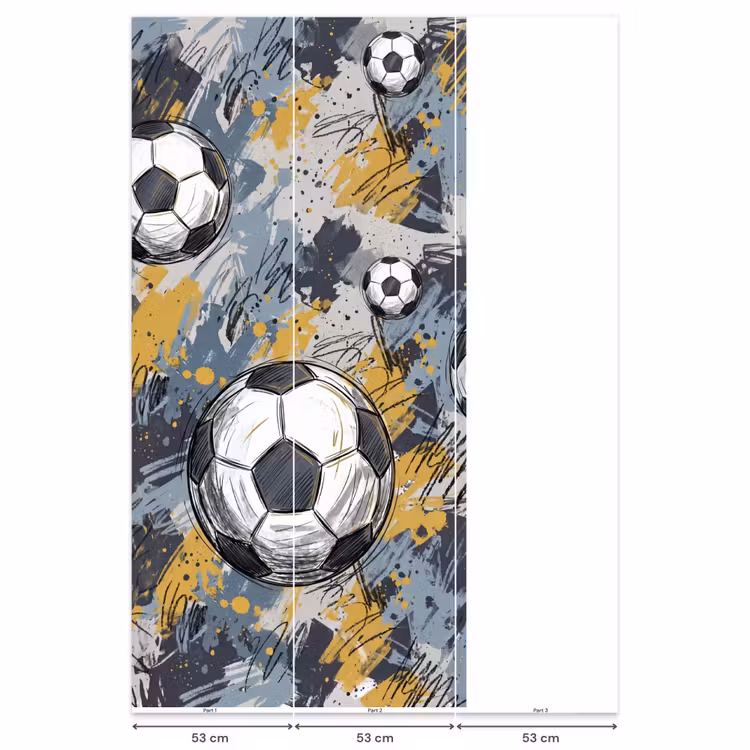 Voetbal - Abstract - Sport - Kleurrijk Behang Vlies klein -USP_banen