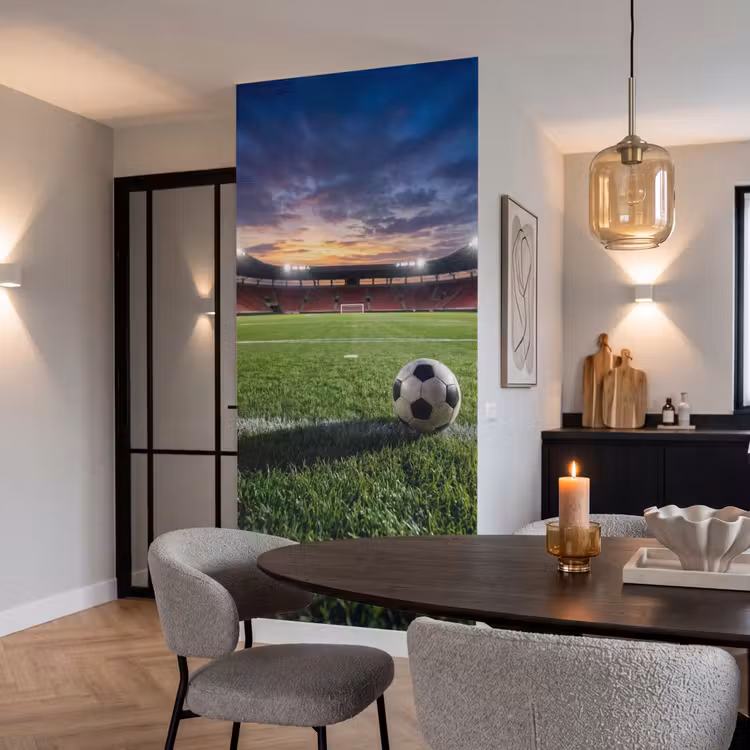 Voetbal - Stadion - Sport - Groen Behang Vlies klein -sfeer3