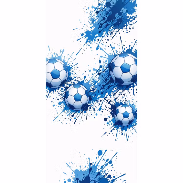 Voetballen - Verf - Sport - Blauw Behang Vlies klein -3d_website