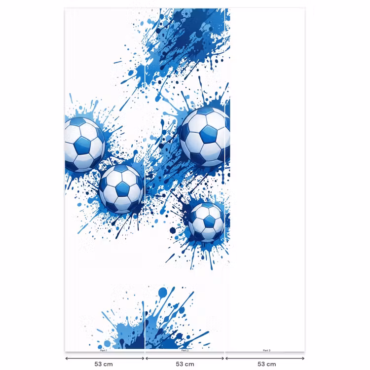 Voetballen - Verf - Sport - Blauw Behang Vlies klein -USP_banen