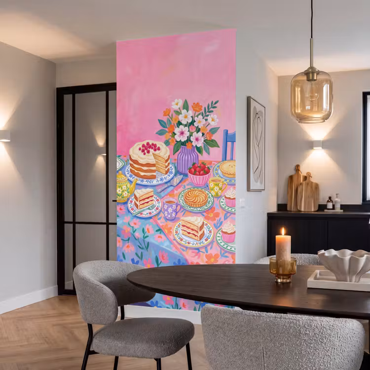 Tapete - Gebäck – Bunt – Essen - Gebak - Kleurrijk - Eten Behang Vlies klein