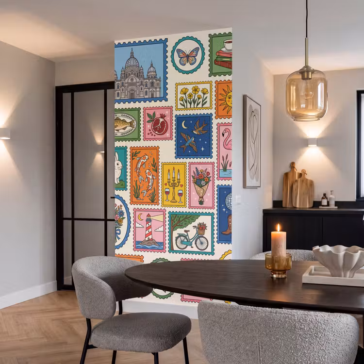 Gebouw - Koepel - Architectuur - Klassiek - Grijs Behang Vlies klein -sfeer3