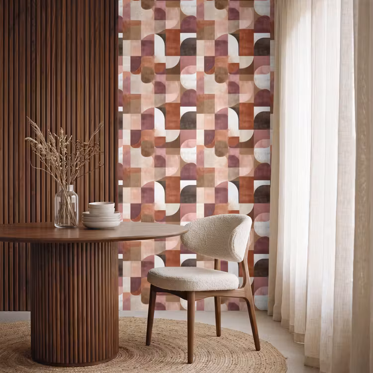 Geometrie - Modern - Retro Behang Vlies klein 1076 -sfeer1