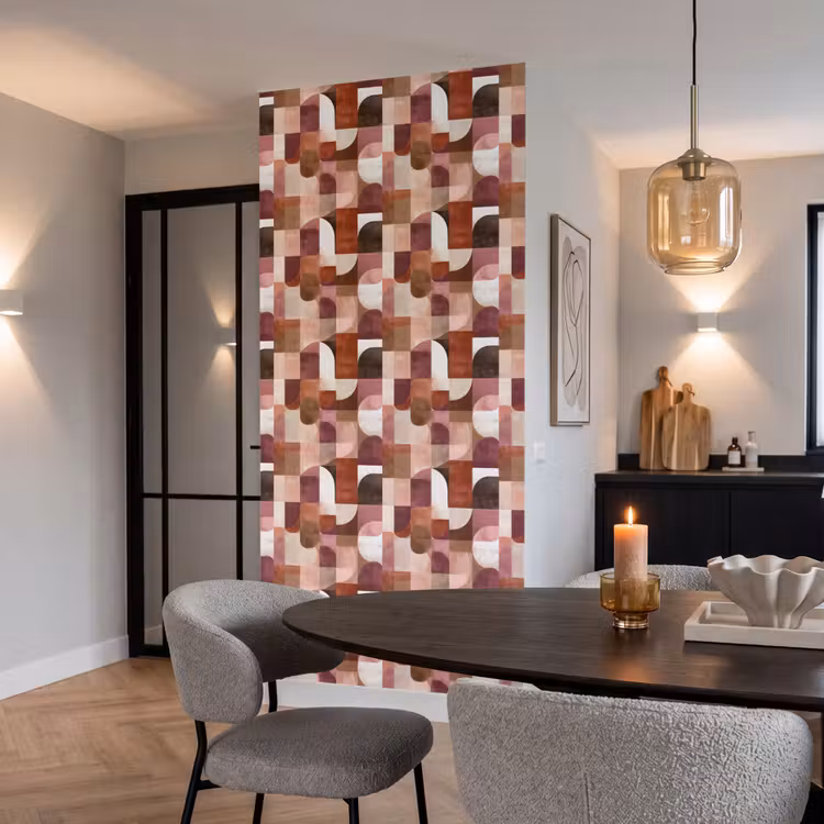 Geometrie - Modern - Retro Behang Vlies klein 1076 -sfeer3