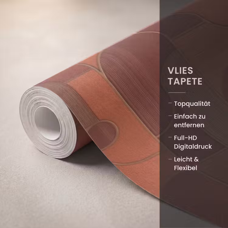 Tapete - Geometrisch – Abstrakt – Struktur – Braun - Geometrisch - Abstract - Textuur - Bruin Behang Vlies klein 1076