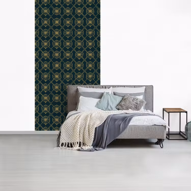 Geometrisch - Elegant - Groen fotobehang vinyl groot 64 -slaapkamer