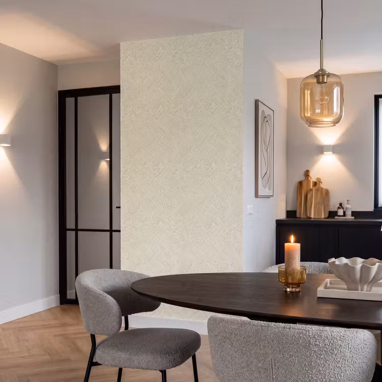 Geometrisch - Lijnen - Groen Behang Vlies klein 1076 -sfeer3