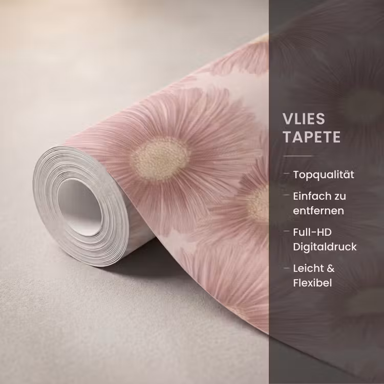 Gerbera - Bloemen - Roze Behang Vlies klein 1076 -USP_closeupDE